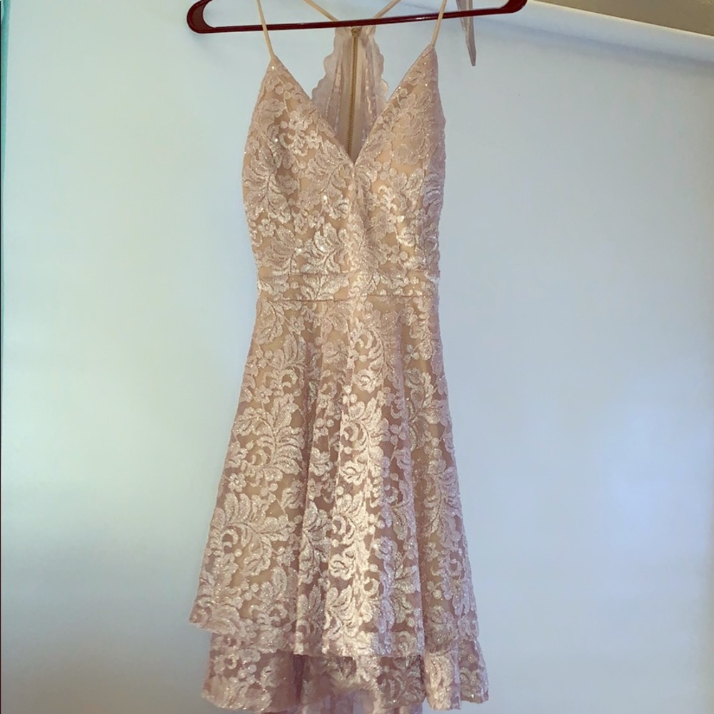 sparkly rose gold dress